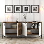 Hanah Home Consola Industrial Venedik Nogal y Blanco 180x78x35 cm